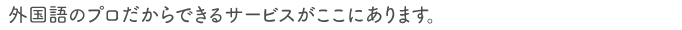 外国語のプロだからできるサービスがここにあります。